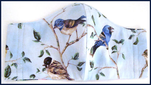 Face Mask in Birds On Branches Print