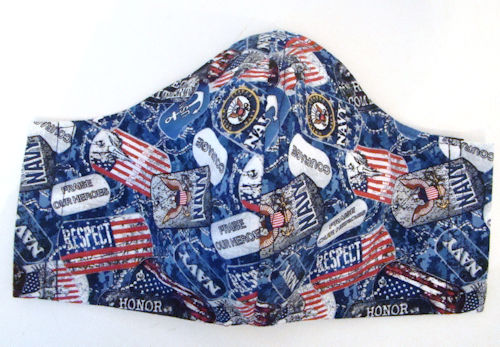 United States Navy and American Flags Waving Face Mask