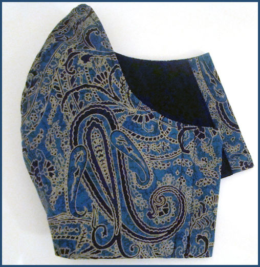 Face Mask in Dark Turquoise and Black Paisley